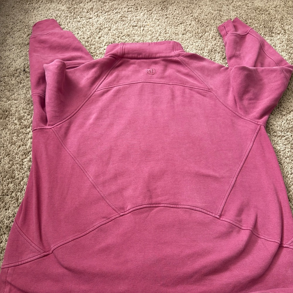 Lululemon Scuba Oversized Full Zip Hoodie Berry Pink Gold Zip LW3GPBS XL XXL - Picture 8 of 9